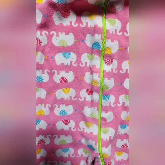 The Children's Place Toddler Girls Elephant Snug Fit Cotton One Piece Pajamas - Picture 2 of 4